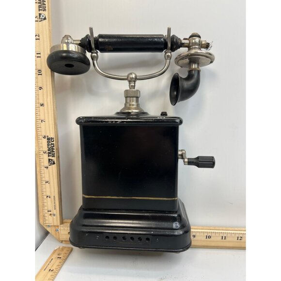 Other - Vintage Ericsson Crank Wall Telephone Antique Black Metal Magneto Phone Decor